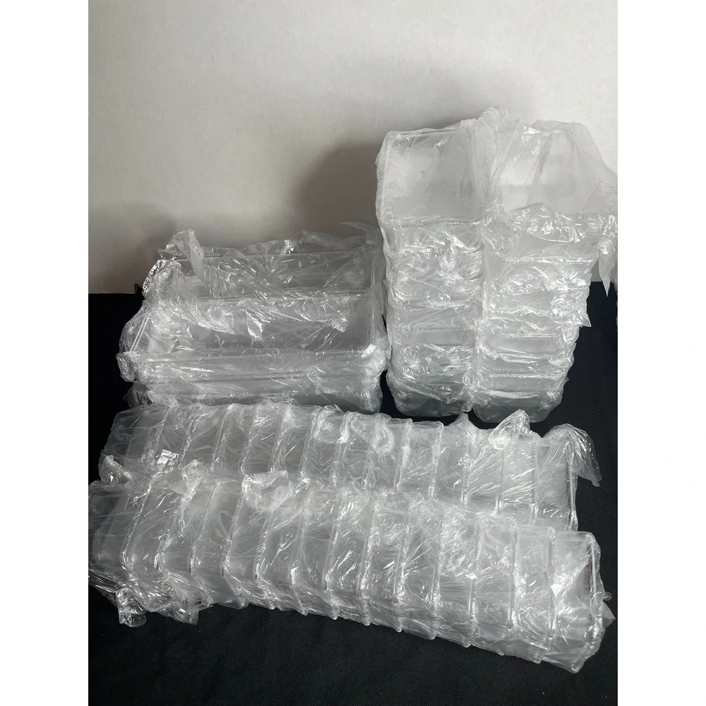 50‎ Piece Clear Plastic Drawer Organizer Set Stackable Storage Bins Modular Bins